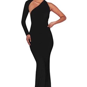 Open back black gown